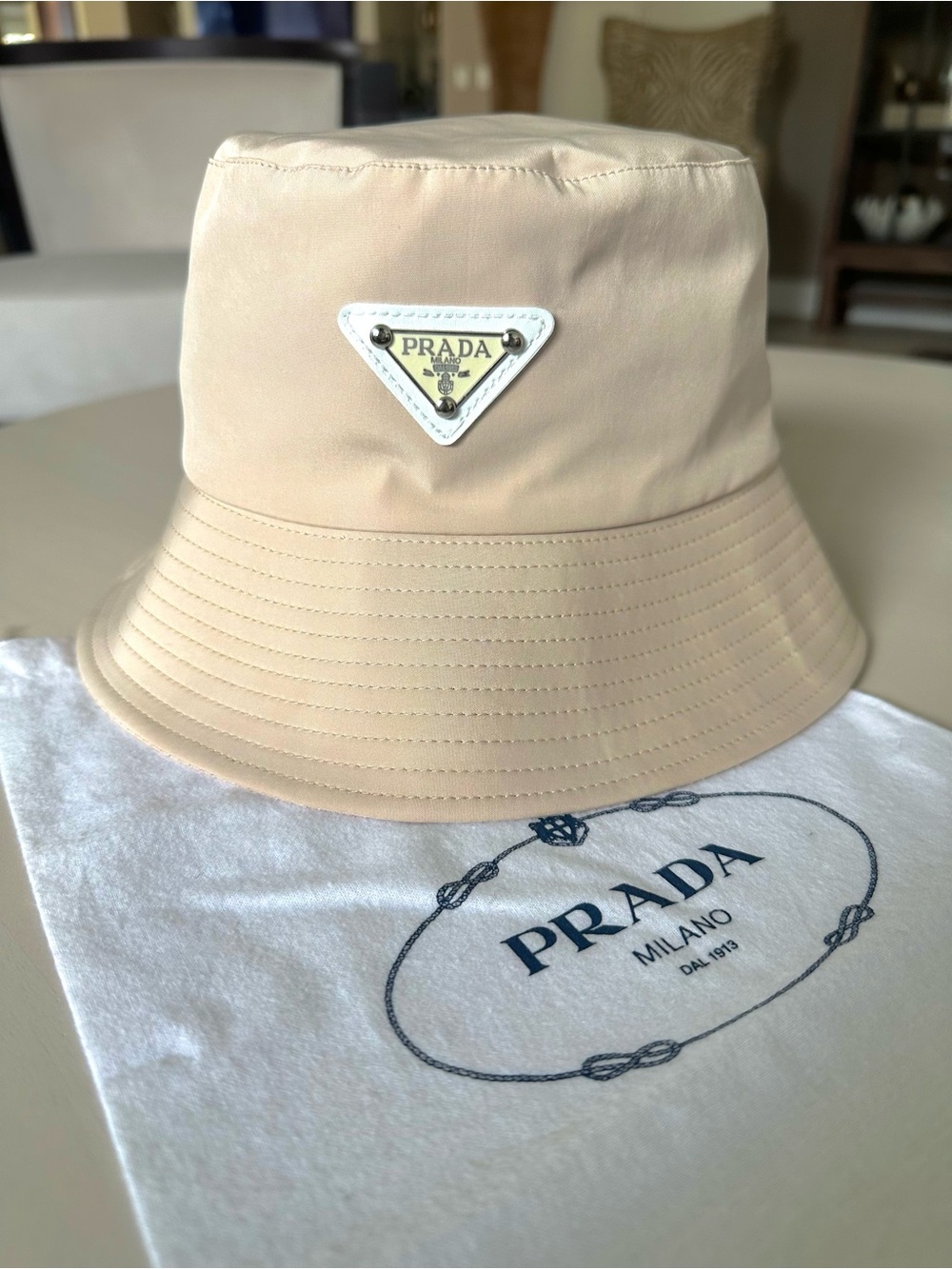 ⚡️Prada FLASH SALE ⚡️ Beige Nylon Bucket Hat OS